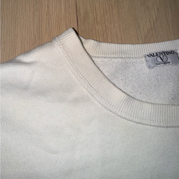 Valentino Swimwear Vintage Off White Sweatshirt Size Large - Picture 8 of 11